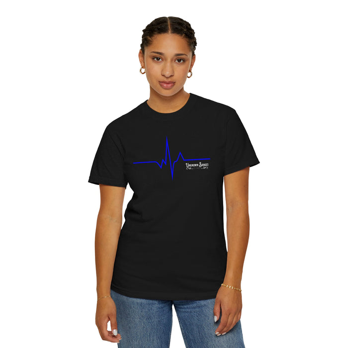 Unknown Savages Heartbeat - Blue Line - Tee - Comfort Colors