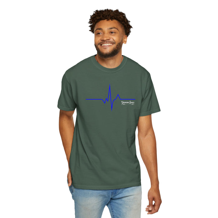 Unknown Savages Heartbeat - Blue Line - Tee - Comfort Colors