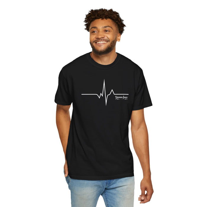 Unknown Savages Heartbeat - White Line - Tee - Comfort Colors