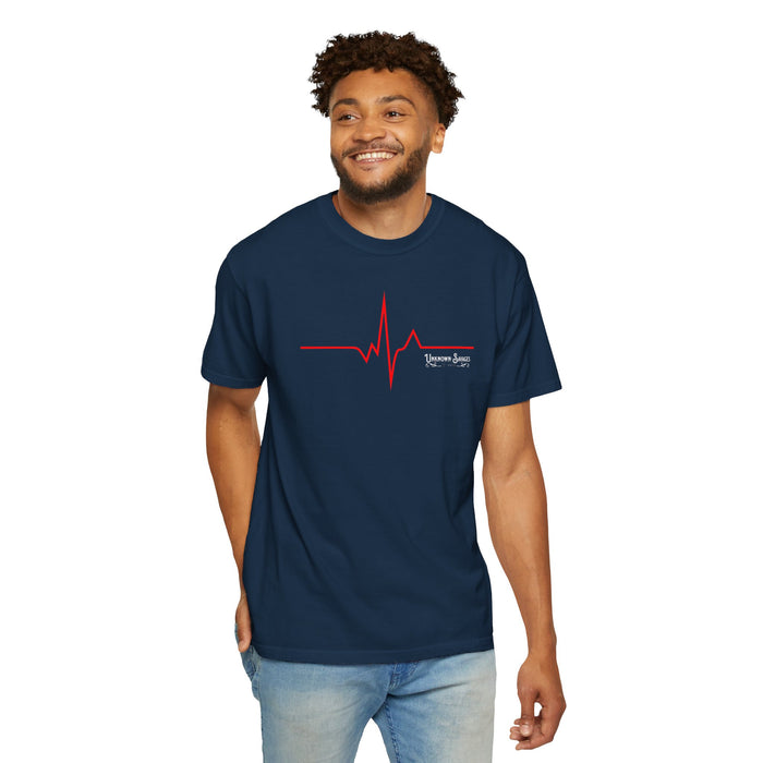 Unknown Savages Heartbeat - Red Line - Tee - Comfort Colors