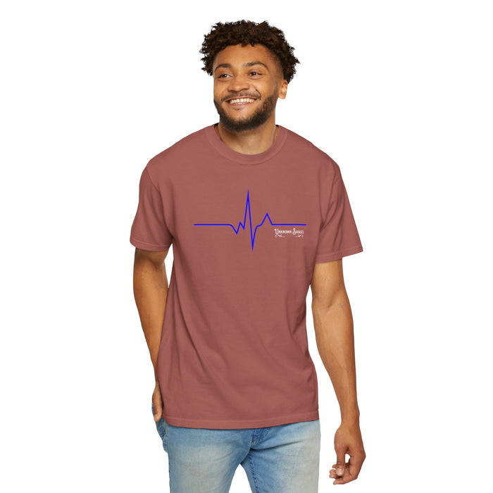 Unknown Savages Heartbeat - Blue Line - Tee - Comfort Colors