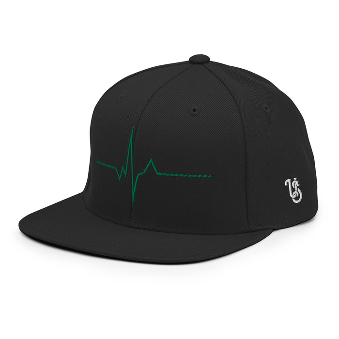 Unknown Savages Heartbeat - Green Line - Snapback Hat